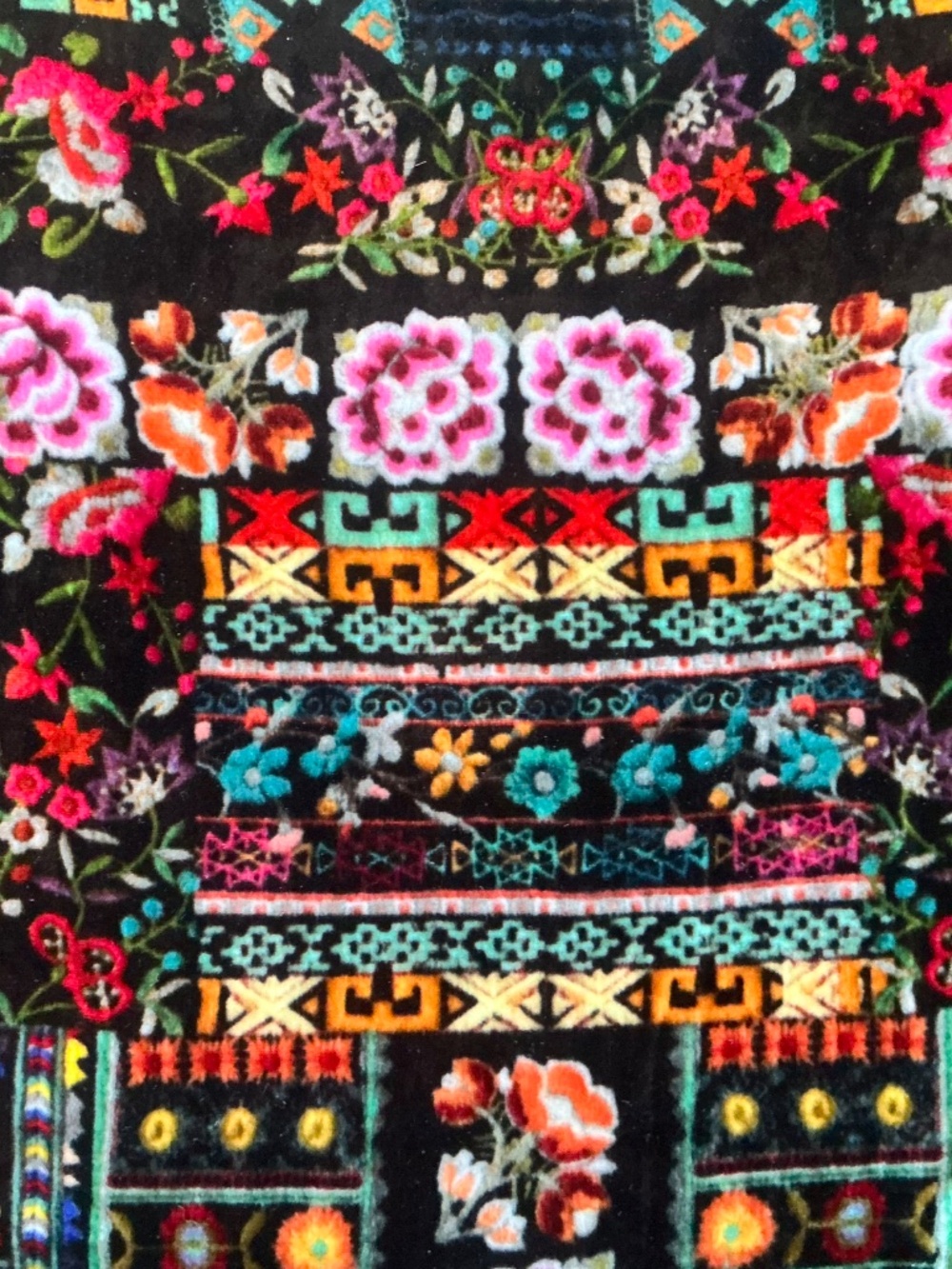 Johnny Was Abril floral velvet kimono sleeve cropped top w/scalloped edges M - Picture 5 of 12